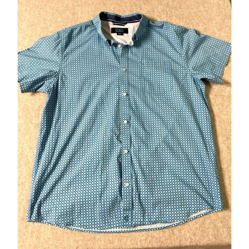 NWOT Cody James Core Shirt Large Teal Geometric‎ Western Button Down Cowboy